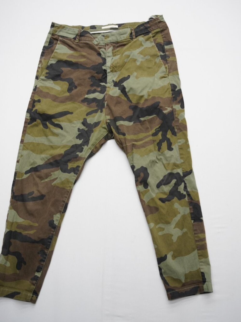 Nili Lotan Paris Pants Camo Print Drop Crotch Size 4